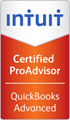 The red rectangular Advanced Certified QuickBooks ProAdvisor logo means that a Certified QuickBooks ProAdvisor is currently certified in the last three years of QuickBooks financial products and has passed a comprehensive, difficult to pass, 16-hour CPE certification class covering various QuickBooks products such as QuickBooks Simple Start, Pro for Windows or the Mac, QuickBooks Online, QuickBooks Premier, and QuickBooks Enterprise. The latter two can be configured for contractors, manufacturers & wholesalers, nonprofit organizations, professional services, and retail industries. Certification is sponsored by the National Association of State Boards of Accountancy (NASBA).